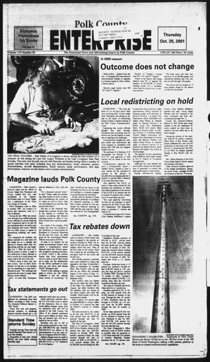 Primary view of object titled 'Polk County Enterprise (Livingston, Tex.), Vol. 119, No. 85, Ed. 1 Thursday, October 25, 2001'.