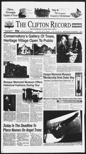 Primary view of object titled 'The Clifton Record (Clifton, Tex.), Vol. 104, No. 96, Ed. 1 Wednesday, December 1, 1999'.
