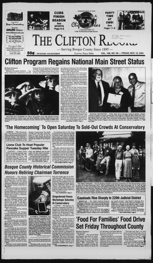The Clifton Record (Clifton, Tex.), Vol. 109, No. 56, Ed. 1 Friday, November 19, 2004
