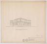 Thumbnail image of item number 1 in: 'High School Gymnasium Proposal, Ozona, Texas: Front Elevation "B"'.
