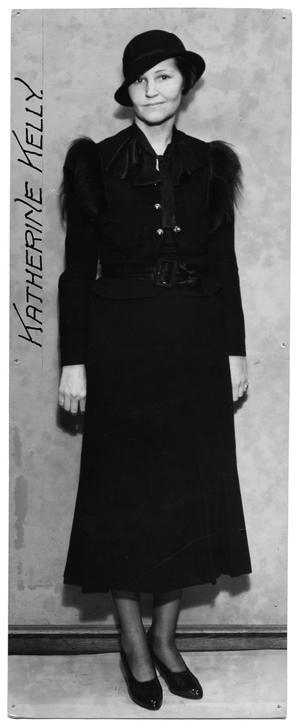 Primary view of object titled '[Katherine Kelly Full Body Photograph]'.