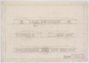 Primary view of object titled 'Pyron Consolidated County Line Rural High School, Pyron, Texas: Elevations'.