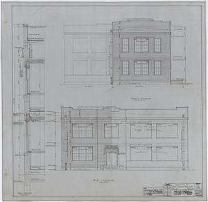 Primary view of object titled 'High School Building Addition, Rule, Texas: North and West Elevations'.