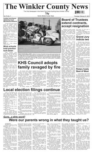 The Winkler County News (Kermit, Tex.), Vol. 78, No. 7, Ed. 1 Thursday, February 21, 2013