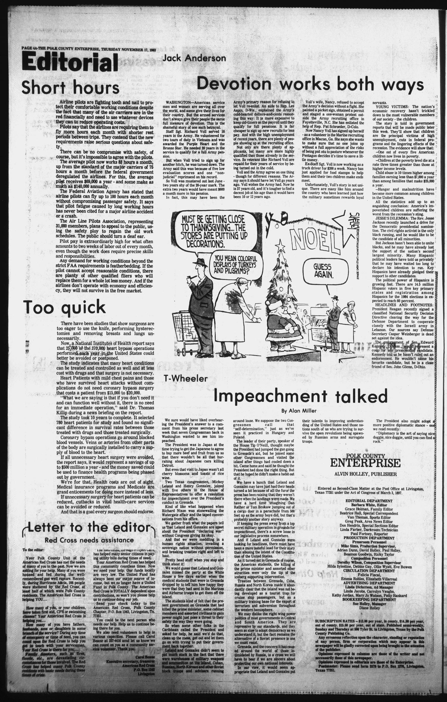 Polk County Enterprise (Livingston, Tex.), Vol. 101, No. 93, Ed. 1 Thursday, November 17, 1983
                                                
                                                    [Sequence #]: 4 of 48
                                                