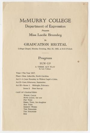 Primary view of object titled '[McMurry College Department of Expression Recital Program]'.