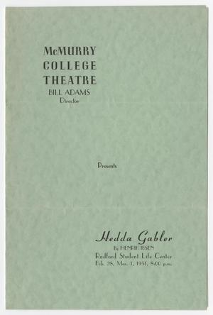 Primary view of object titled '[Program: "Hedda Gabler", 1951]'.