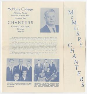Primary view of object titled '[Program: McMurry College Chanters, Fall 1958]'.