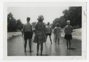 Primary view of object titled '[Photograph of People Standing in Stream]'.