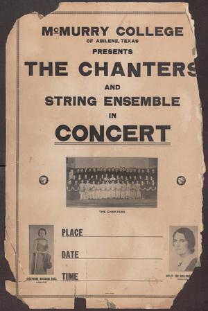 Primary view of object titled '[McMurry College Chanters Concert Poster]'.