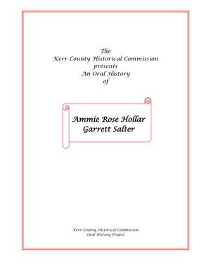 Oral History Interview with Ammie Rose Hollar Garrett Salter, February 14, 2001