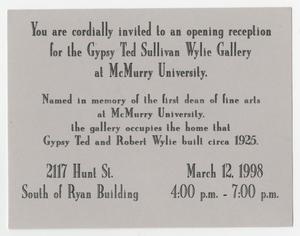 [Invitation to Gypsy Ted Sullivan Wylie Gallery Opening Reception]