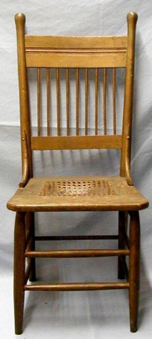 Kitchen chair, nine spindles, plain band