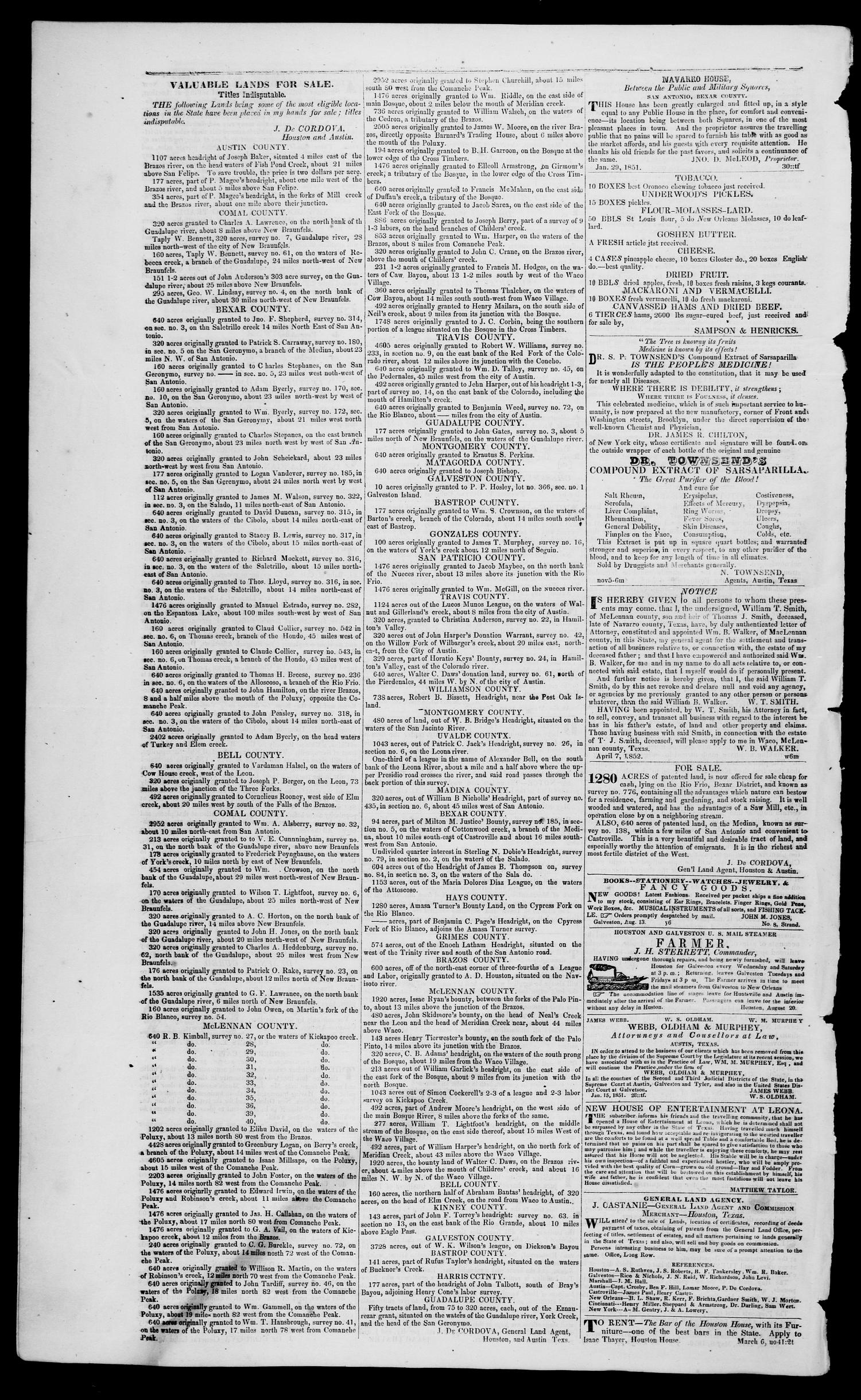 South-Western American (Austin, Tex.), Vol. 3, No. 49, Ed. 1, Wednesday, May 19, 1852
                                                
                                                    [Sequence #]: 3 of 3
                                                