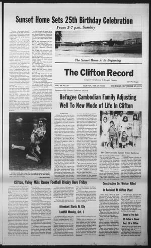 Primary view of object titled 'The Clifton Record (Clifton, Tex.), Vol. 84, No. 39, Ed. 1 Thursday, September 27, 1979'.