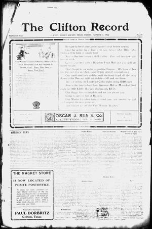 The Clifton Record (Clifton, Tex.), Vol. 18, No. 28, Ed. 1 Friday, October 4, 1912