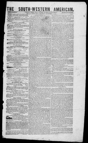 Primary view of object titled 'South-Western American (Austin, Tex.), Vol. 4, No. 11, Ed. 1, Wednesday, September 22, 1852'.