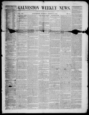Primary view of object titled 'Galveston Weekly News (Galveston, Tex.), Vol. 8, No. 18, Ed. 1, Tuesday, August 12, 1851'.