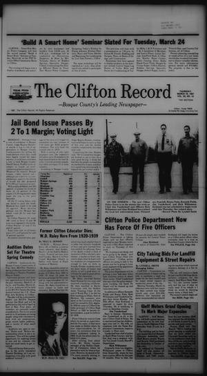 The Clifton Record (Clifton, Tex.), Vol. 92, No. 12, Ed. 1 Thursday, March 19, 1987