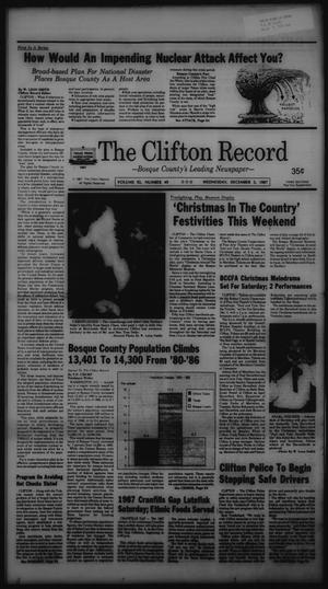 Primary view of object titled 'The Clifton Record (Clifton, Tex.), Vol. 92, No. 49, Ed. 1 Wednesday, December 2, 1987'.