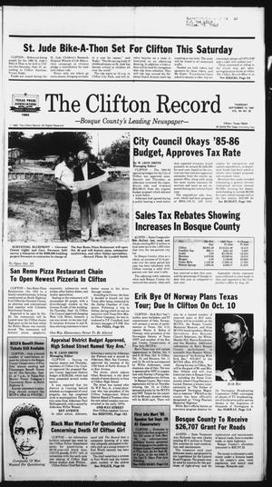 The Clifton Record (Clifton, Tex.), Vol. 90, No. 38, Ed. 1 Thursday, September 19, 1985