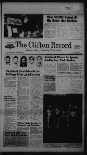 The Clifton Record (Clifton, Tex.), Vol. 92, No. 15, Ed. 1 Thursday, April 9, 1987