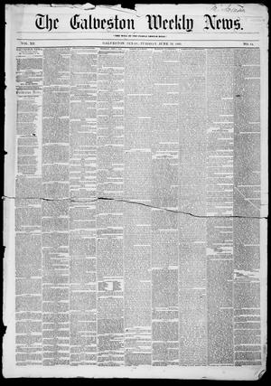 Primary view of object titled 'Galveston Weekly News (Galveston, Tex.), Vol. 12, No. 14, Ed. 1, Tuesday, June 12, 1855'.