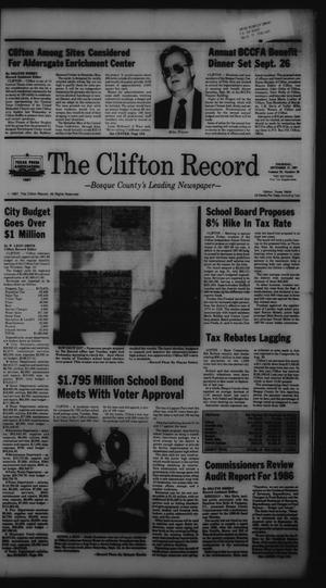 The Clifton Record (Clifton, Tex.), Vol. 92, No. 38, Ed. 1 Thursday, September 17, 1987