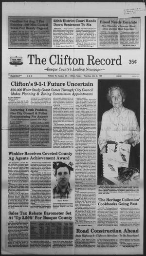 The Clifton Record (Clifton, Tex.), Vol. 94, No. 29, Ed. 1 Thursday, July 20, 1989