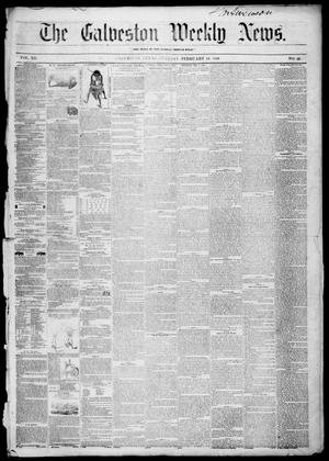 Primary view of object titled 'Galveston Weekly News (Galveston, Tex.), Vol. 12, No. 49, Ed. 1, Tuesday, February 12, 1856'.