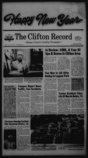 The Clifton Record (Clifton, Tex.), Vol. 92, No. 1, Ed. 1 Thursday, January 1, 1987