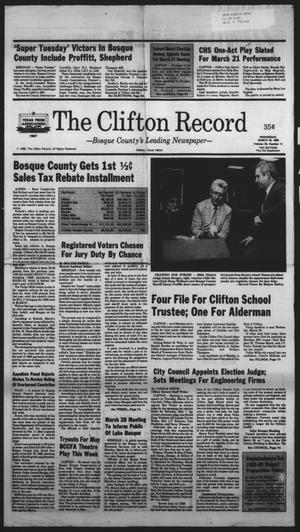 The Clifton Record (Clifton, Tex.), Vol. 93, No. 11, Ed. 1 Wednesday, March 16, 1988