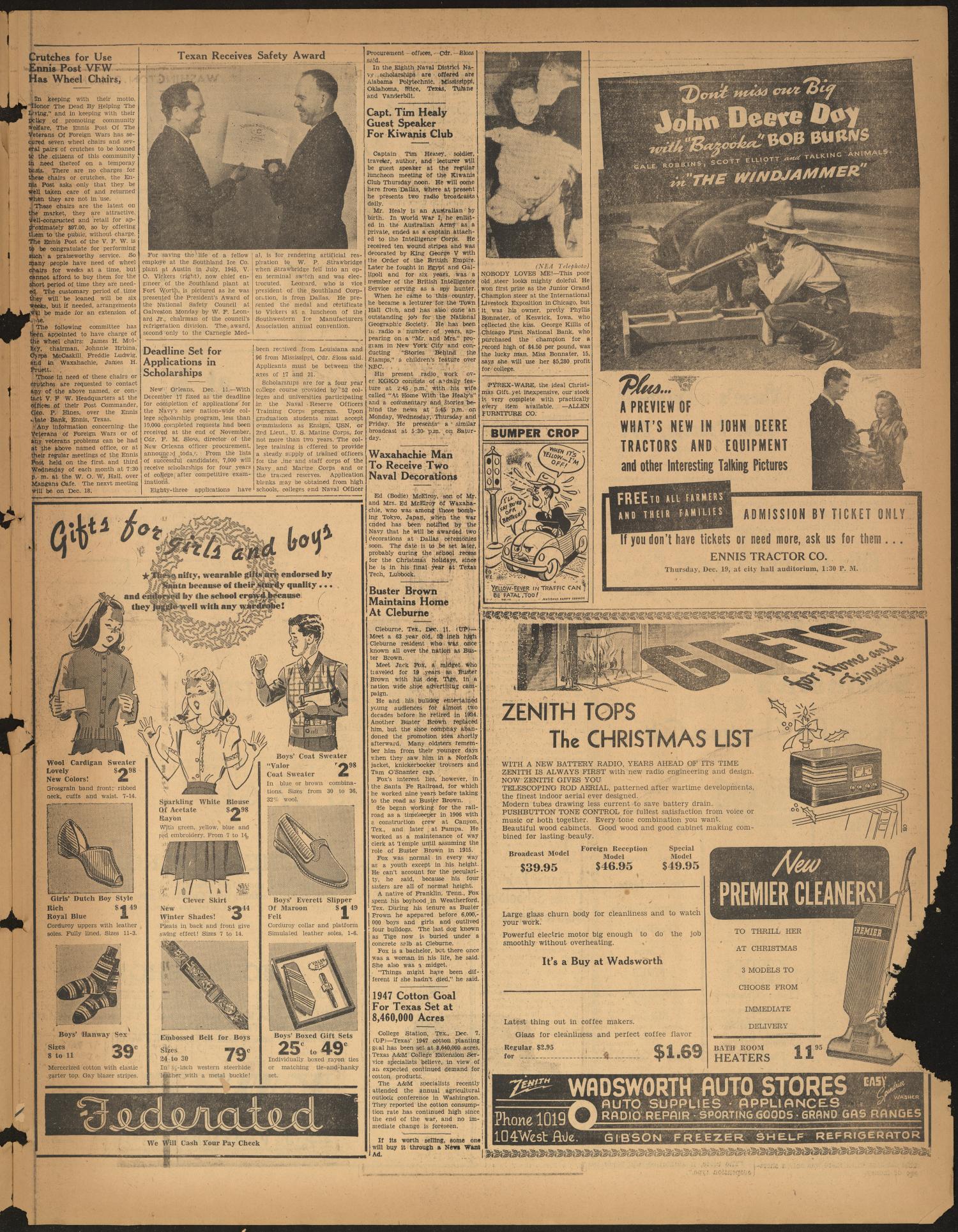 The Ennis Weekly Local (Ennis, Tex.), Vol. 21, No. 50, Ed. 1 Thursday, December 12, 1946
                                                
                                                    [Sequence #]: 3 of 6
                                                
