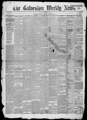 Primary view of object titled 'Galveston Weekly News (Galveston, Tex.), Vol. 14, No. 33, Ed. 1, Tuesday, November 3, 1857'.