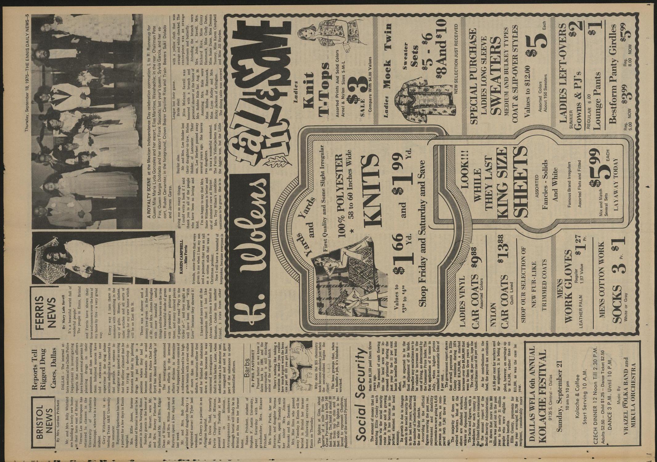The Ennis Daily News (Ennis, Tex.), Vol. 83, No. 222, Ed. 1 Thursday, September 18, 1975
                                                
                                                    [Sequence #]: 5 of 8
                                                