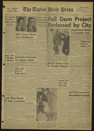 The Taylor Daily Press (Taylor, Tex.), Vol. 49, No. 109, Ed. 1 Wednesday, April 25, 1962