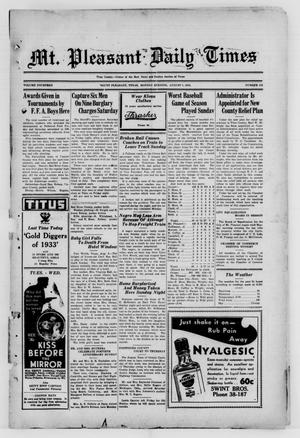 Mt. Pleasant Daily Times (Mount Pleasant, Tex.), Vol. 14, No. 123, Ed. 1 Monday, August 7, 1933