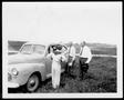 Photograph: [Mrs. Steward, Mr. A. P. George, Judge Elkins standing next to an aut…