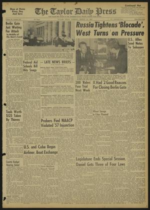 The Taylor Daily Press (Taylor, Tex.), Vol. 48, No. 205, Ed. 1 Tuesday, August 15, 1961