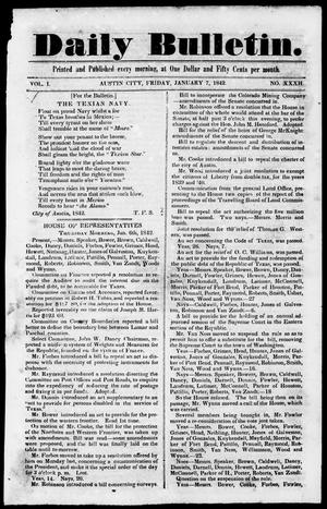 Daily Bulletin. (Austin, Tex.), Vol. 1, No. 32, Ed. 1, Friday, January 7, 1842
