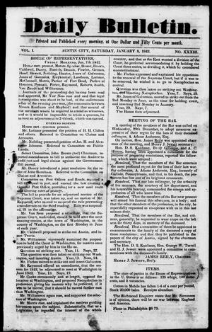 Daily Bulletin. (Austin, Tex.), Vol. 1, No. 33, Ed. 1, Saturday, January 8, 1842