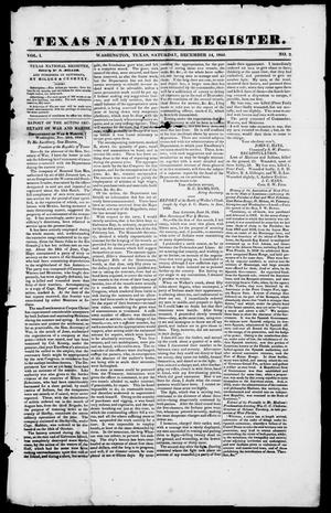 Texas National Register. (Washington, Tex.), Vol. 1, No. 2, Ed. 1, Saturday, December 14, 1844