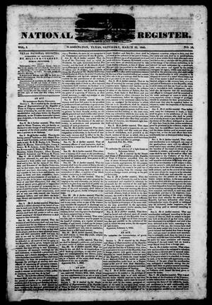 Texas National Register. (Washington, Tex.), Vol. 1, No. 16, Ed. 1, Saturday, March 22, 1845