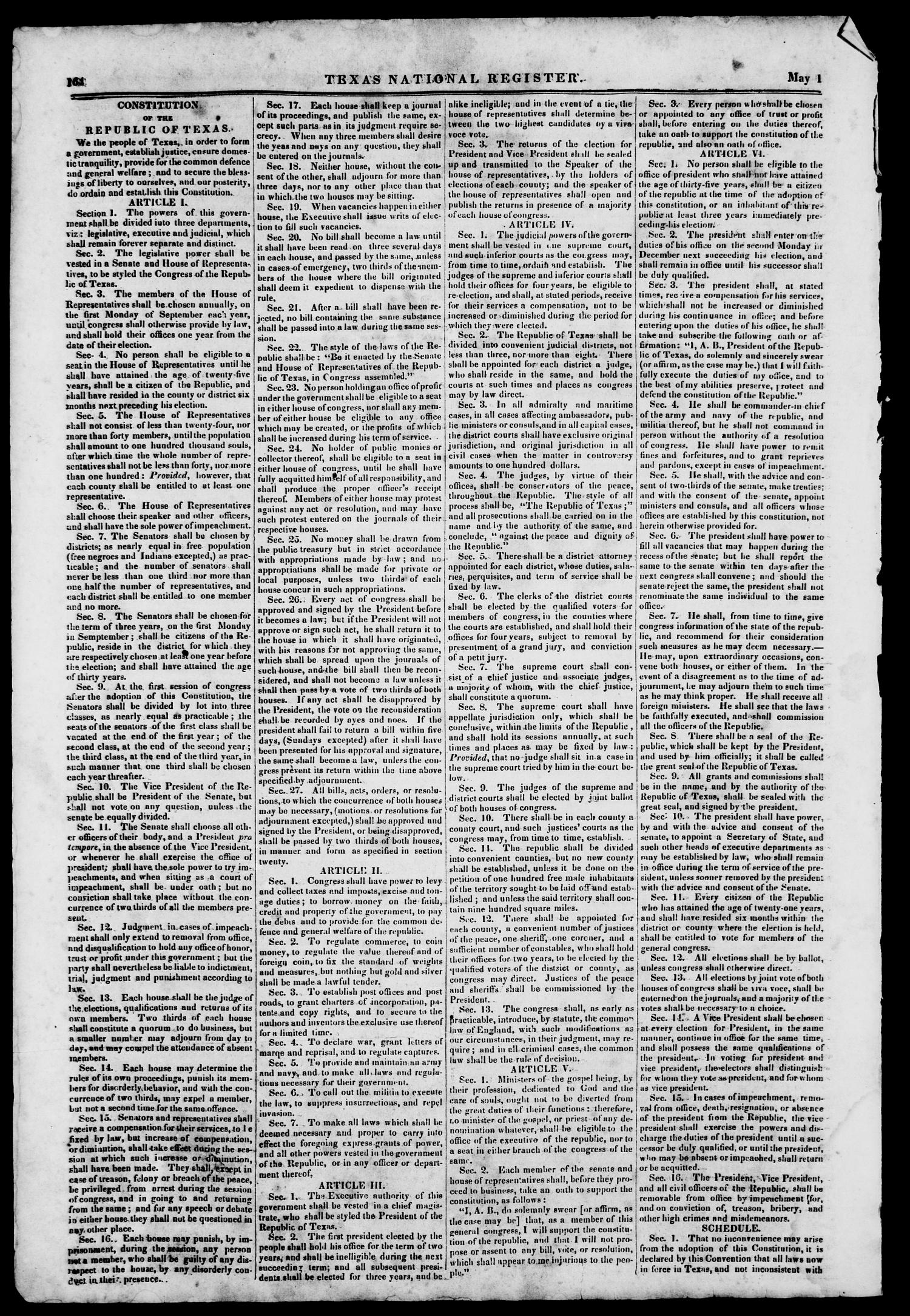 Texas National Register. (Washington, Tex.), Vol. 1, No. 21, Ed. 1, Thursday, May 1, 1845
                                                
                                                    [Sequence #]: 4 of 8
                                                