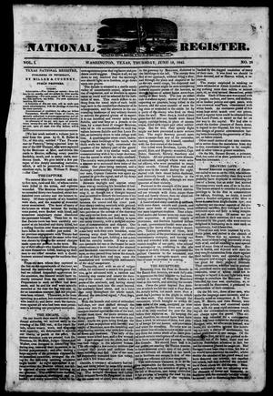 Texas National Register. (Washington, Tex.), Vol. 1, No. 28, Ed. 1, Thursday, June 19, 1845