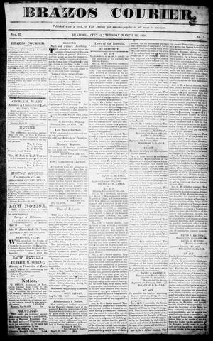 Brazos Courier. (Brazoria, Tex.), Vol. 2, No. 7, Ed. 1, Tuesday, March 31, 1840