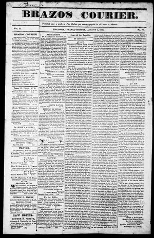 Brazos Courier. (Brazoria, Tex.), Vol. 2, No. 25, Ed. 1, Tuesday, August 4, 1840