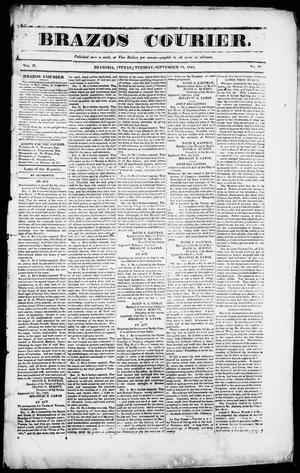 Primary view of object titled 'Brazos Courier. (Brazoria, Tex.), Vol. 2, No. 32, Ed. 1, Tuesday, September 29, 1840'.