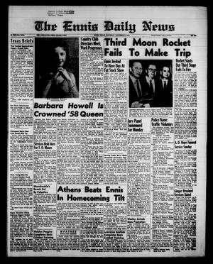 The Ennis Daily News (Ennis, Tex.), Vol. 67, No. 265, Ed. 1 Saturday, November 8, 1958