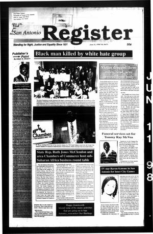 San Antonio Register (San Antonio, Tex.), Vol. 66, No. 51, Ed. 1 Thursday, June 11, 1998